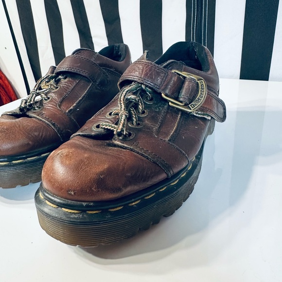 Dr Martens Vintage Monk Strap Platform Buckle Shoes - Made in England - Picture 2 of 9